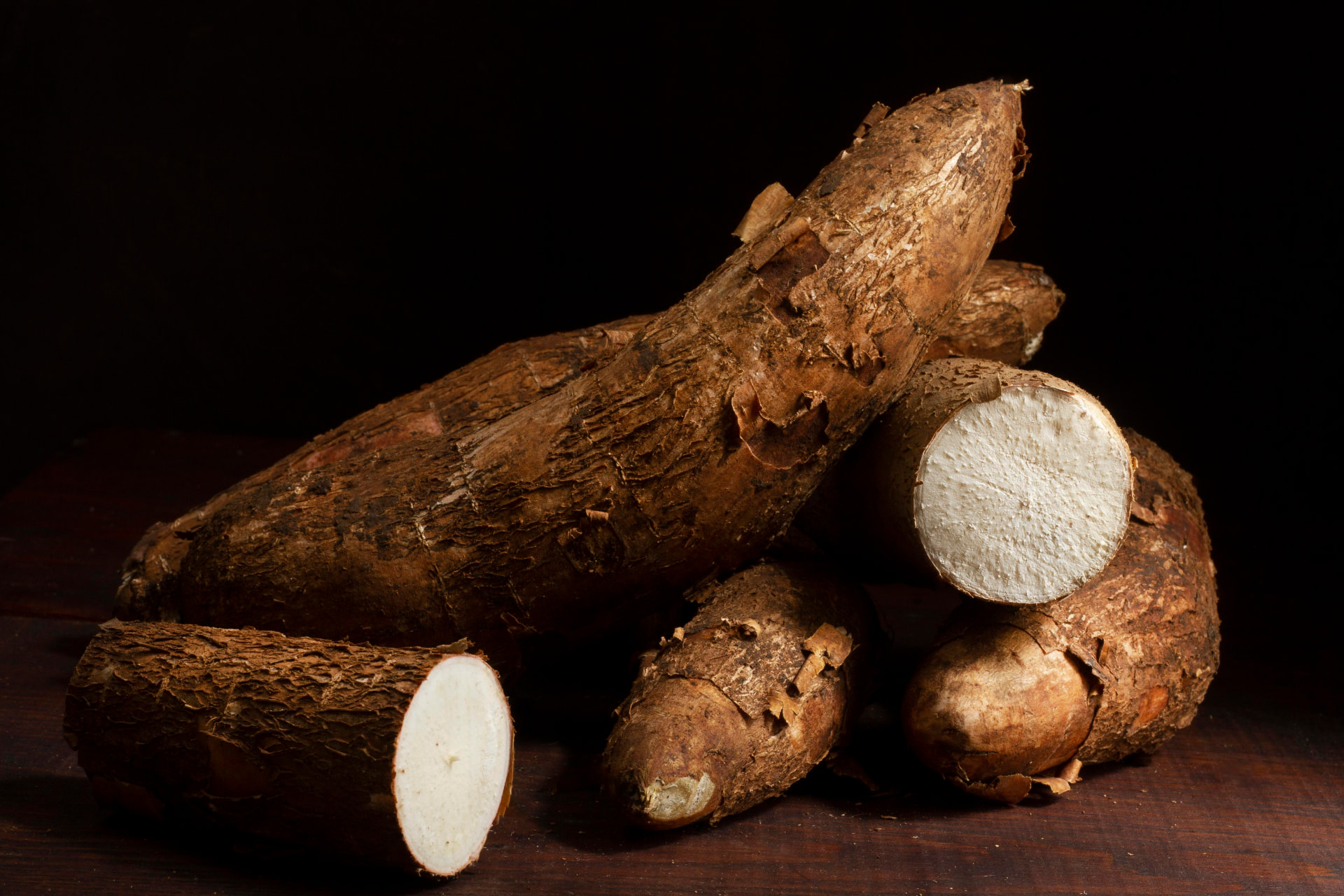 Harvested cassava roots